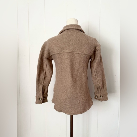 Aritzia Babaton Pelli Merino Wool Oversized Shacket Shirt Jacket Heather Camel - Picture 3 of 8